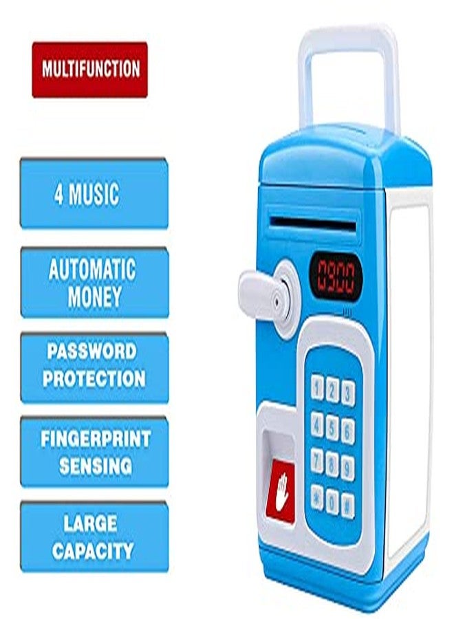 KITIKITTZ KITI Kits Fingerprint Sensing Money Safe Bank with Double Protected Password & Fingerprint Sensor Toy (Blue) - Image 2